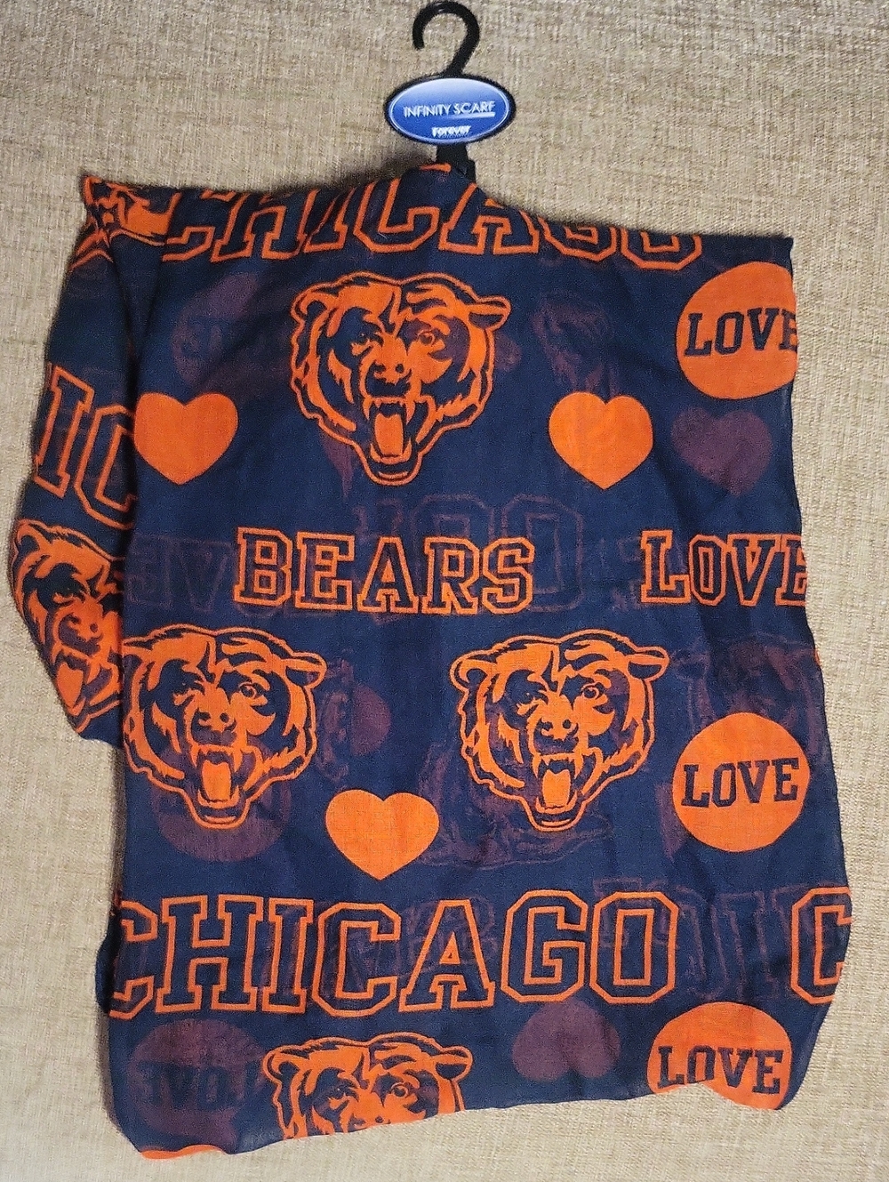 Chicago Bears NFL Infinity Scarf Forever Collectibles Love Chicago & Bear Art